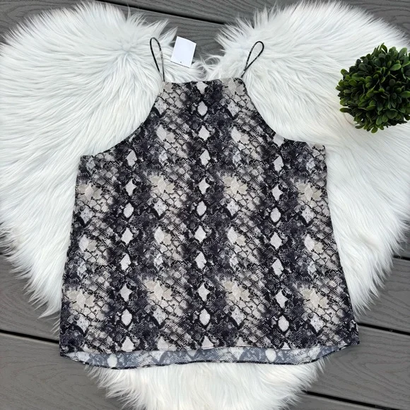 WAYF Lace Front Snakeprint Sleeveless top - Picture 3 of 4